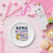 April Knuffels en Natte Neuzen – Mooie Hond- en Ka Papieren Bordje (Feest)