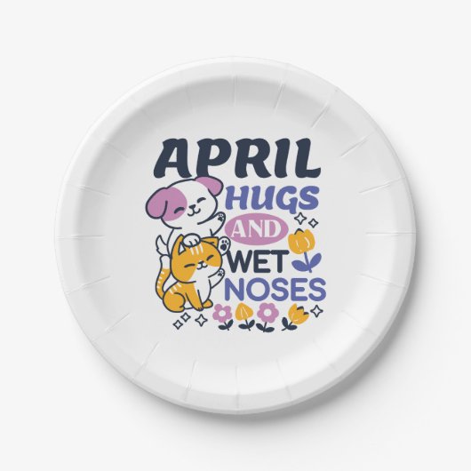 April Knuffels en Natte Neuzen – Mooie Hond- en Ka Papieren Bordje (Voorkant)