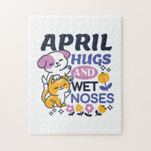 April Knuffels en Natte Neuzen – Mooie Hond en Kat Legpuzzel