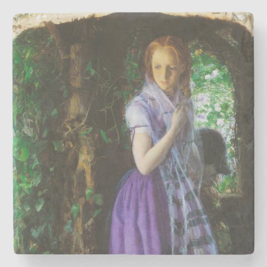April Love (door Arthur Hughes) Stenen Onderzetter (Voorkant)