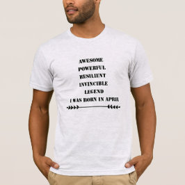 April maand verjaardagscitaten en typografie T-Shi T-shirt