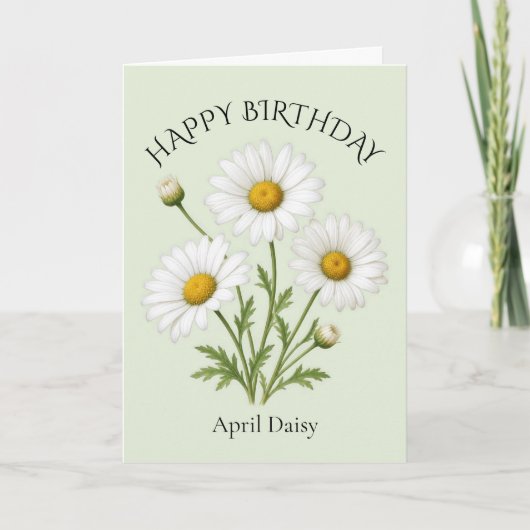 April Madelief Verjaardag Kaart (Voorkant)