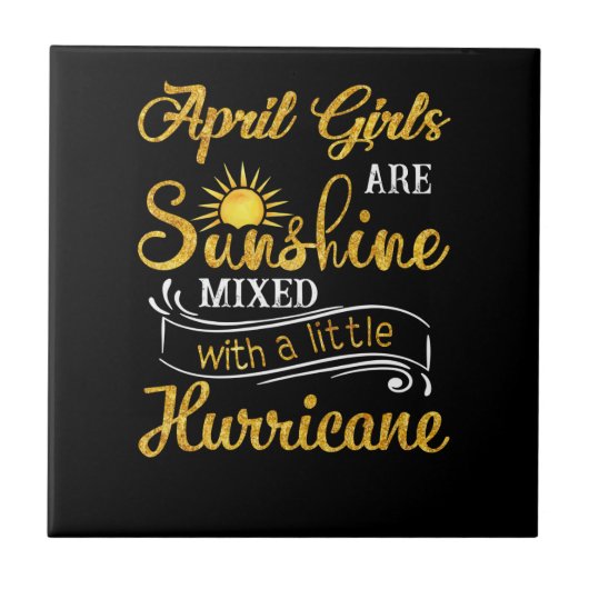 April meisjes zijn zonneschijn vermengd met orkaan tegeltje (Voorkant)