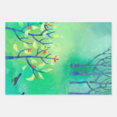 April Modern Green Landscape Natuur Painting Inpakpapier Vel (Voorkant 2)