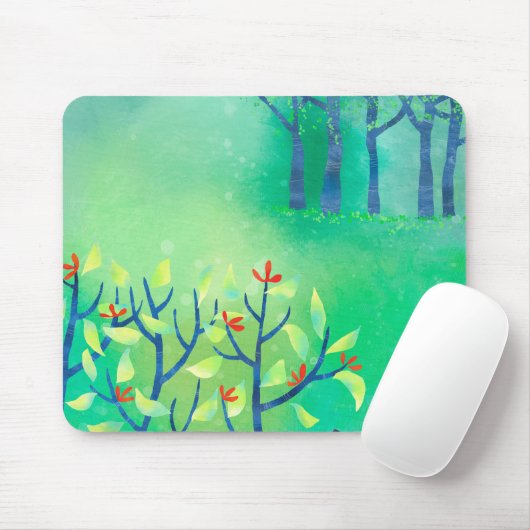 April Modern Green Landscape Natuur Painting Muismat (Met muis)