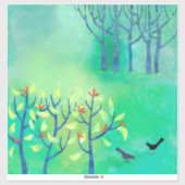 April Modern Green Landscape Natuur Painting Sticker (Vel)
