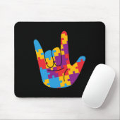 April Nationale Autisme Bewustzijn Maand ASL Liefd Muismat (Met muis)