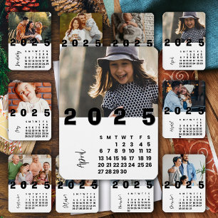 April Nieuwjaar 2025 Kalender Familie Foto Magneet