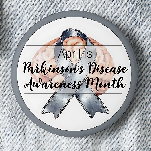 April Parkinson's Disease Brain Awareness Month Ronde Button 5,7 Cm