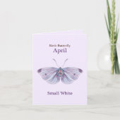 April Purple Small White Diamond Butterfly Art Kaart (Voorkant)