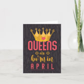 April Queens Happy Birthday Kaart (Voorkant)