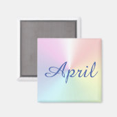 April Rainbow Amazone Blue Square Magnet van Janz (Voorkant / Achterkant)