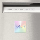 April Rainbow Amazone Blue Square Magnet van Janz (Insitu (Vaatwasser))
