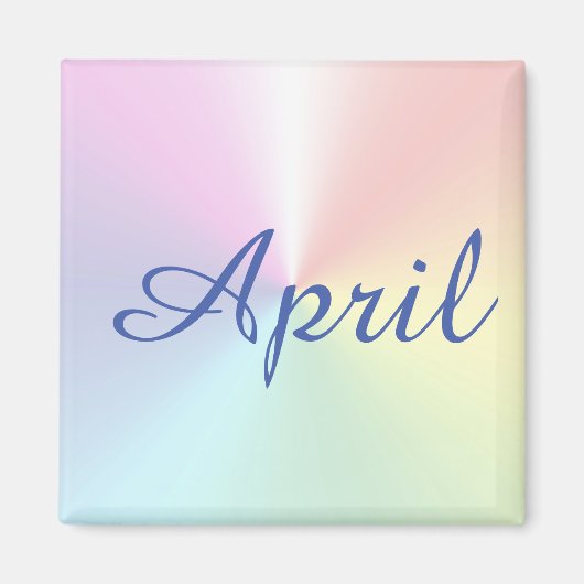 April Rainbow Amazone Blue Square Magnet van Janz (Voorkant)