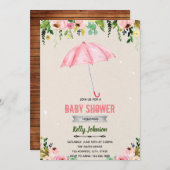 April regen Mei bloem thema uitnodiging (Voorkant / Achterkant)