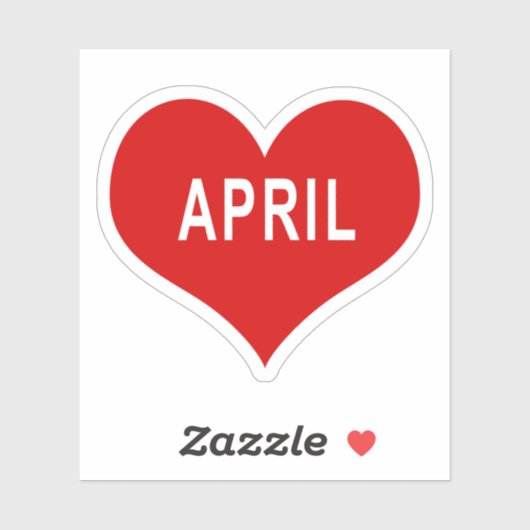 APRIL Rode Hart Vinyl Sticker (Vel)