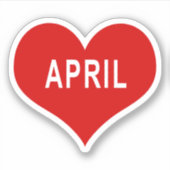 APRIL Rode Liefde Hart Vinyl Sticker (Voorkant)