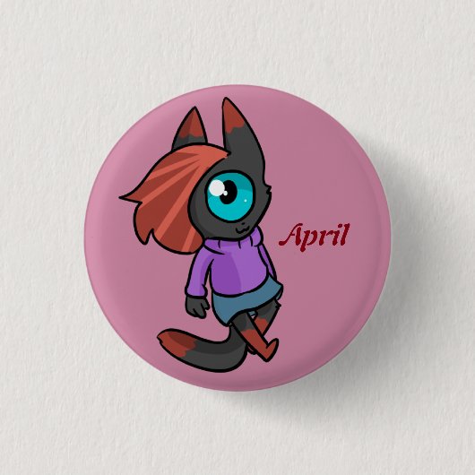 April Ronde Button 3,2 Cm (Voorkant)