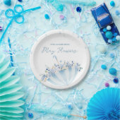 April Shower Brengt Mei Bloemen Baby Shower Papieren Bordje (Feest)