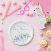 April Shower Brengt Mei Bloemen Baby Shower Papieren Bordje (Feest)