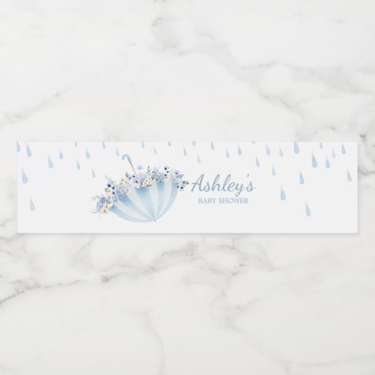 April Shower Bring May Flowers Baby shower Waterfles Etiket (Enkel label)