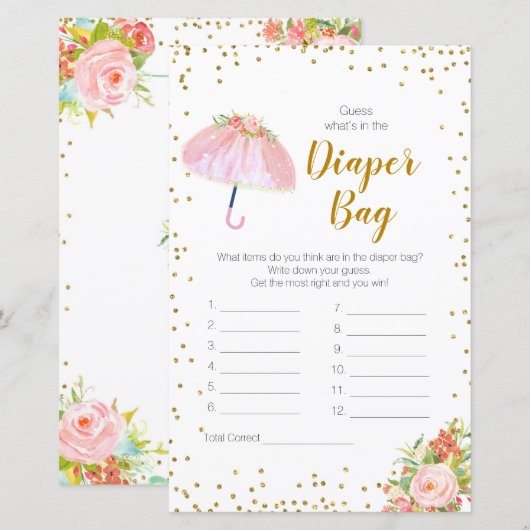 April Shower raad wat er in de luiertas zit (Voorkant / Achterkant)