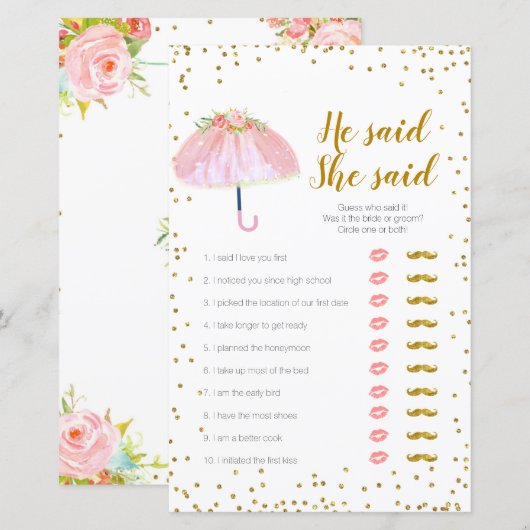 April Shower zei dat ze Kaart zei (Voorkant / Achterkant)