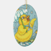 APRIL SHOWERS BABY CHICK SPRING ORNAMENT Oval (Rechts)