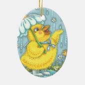 APRIL SHOWERS BABY CHICK SPRING ORNAMENT Oval (Achterkant)