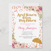 April Showers Baby shower Uitnodiging (Voorkant)