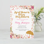 April Showers Baby shower Uitnodiging (Staand voorkant)