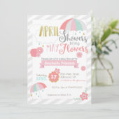 April Showers Baby shower Uitnodiging (Staand voorkant)