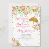 April Showers Baby shower Uitnodiging (Voorkant)