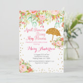 April Showers Baby shower Uitnodiging (Staand voorkant)