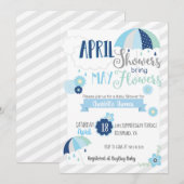 April Showers Baby shower Uitnodiging (Voorkant / Achterkant)