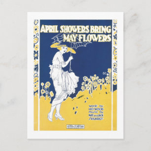 April Showers Breng May Flowers Songbook Hoesje Briefkaart