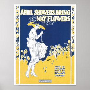 April Showers Breng May Flowers Songbook Hoesje Poster