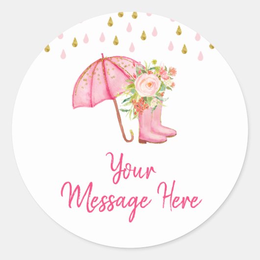 April Showers brengen Baby shower voor mei-ventila Ronde Sticker (Voorkant)