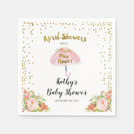 April Showers brengen May Flower Baby shower Napki Servet