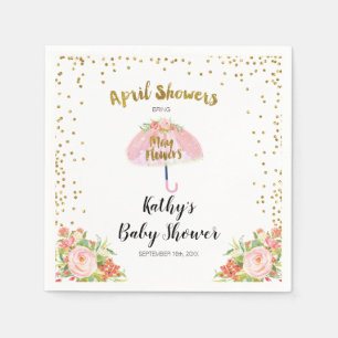 April Showers brengen May Flower Baby shower Napki Servet