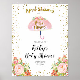 April Showers brengen May Flower Baby shower Welko Poster
