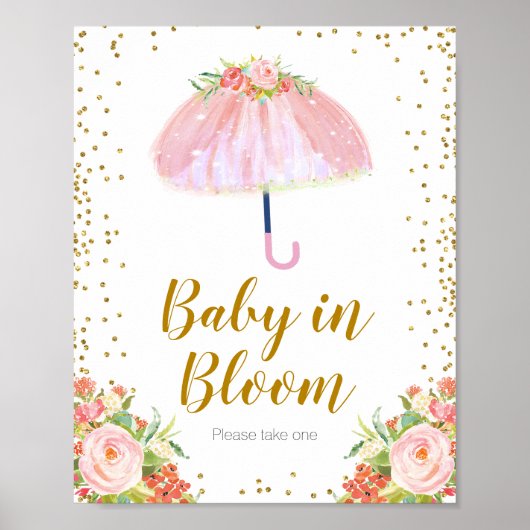 April Showers brengen May Flowers Baby in Bloom Poster (Voorkant)