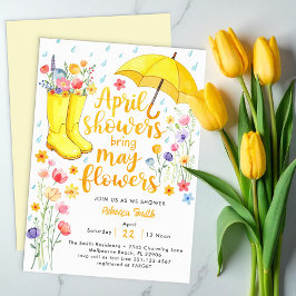 April Showers brengen May Flowers Baby shower Invi Kaart