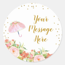 April Showers brengen mei Baby shower Klassiek Ronde Sticker