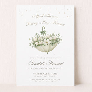April Showers Brengen Mei Bloemen Baby Shower Kaart