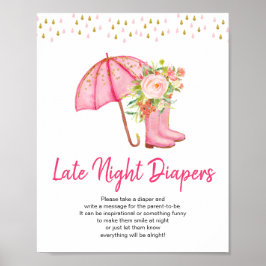 April Showers brengen mei bloemen laat 's nachts Poster