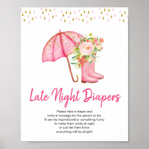 April Showers brengen mei bloemen laat 's nachts Poster