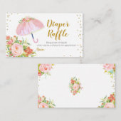 April Showers brengen modebloemen diaper raffle En Informatiekaartje (Voorkant / Achterkant)