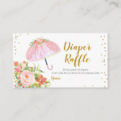 April Showers brengen modebloemen diaper raffle En Informatiekaartje (Voorkant)