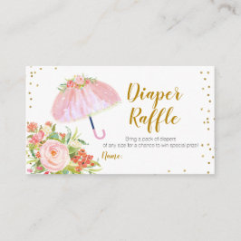 April Showers brengen modebloemen diaper raffle En Informatiekaartje